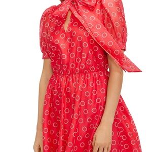 Ted Baker Vibrant Red Circle Pattern Mini Dress